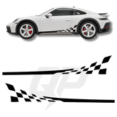 Porsche 911 Dakar Checkered Flag Side Decal Set